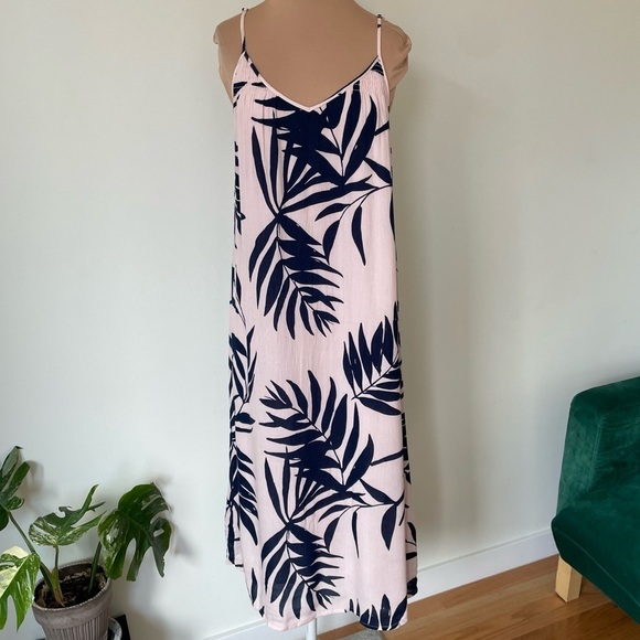 Michael Stars Tickle Pink Palm Frond Print Viscose Midi Paradiso Sundress EUC S - Picture 2 of 9